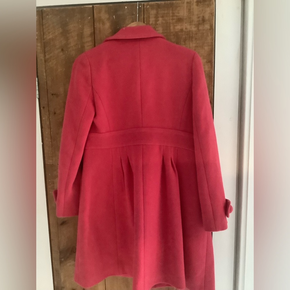 J crew wool bright coral strawberry coat size 2 like new - Picture 3 of 7